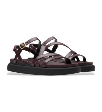 Clarks Aristella Rose bordeauxrode leren sandalen