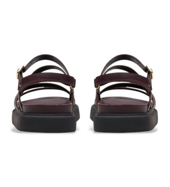 Clarks Aristella Rose bordeauxrode leren sandalen