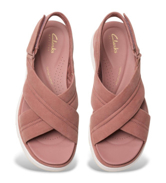 Clarks Tuscan Cross Ledersandalen rosa