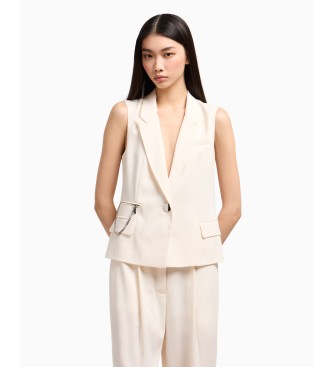 Armani Exchange Sleeveless blazer white ecru