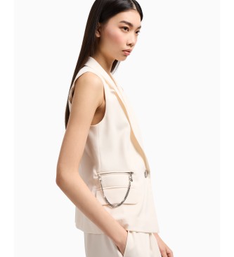 Armani Exchange Sleeveless blazer white ecru