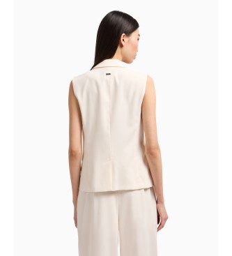 Armani Exchange Sleeveless blazer white ecru