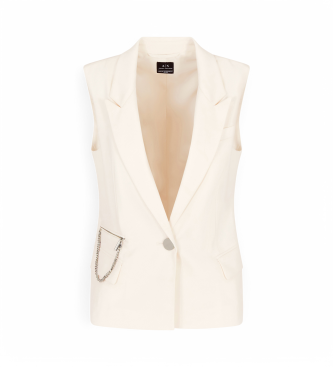 Armani Exchange Sleeveless blazer white ecru