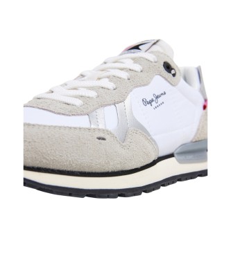 Pepe Jeans Sapatilhas Brit Fly em pele branca