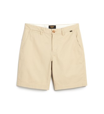 Superdry Beige elasticated chino shorts