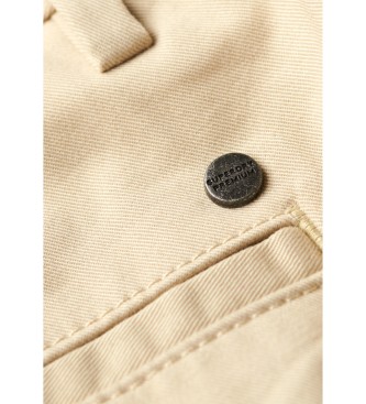 Superdry Beige elasticated chino shorts