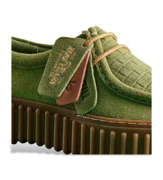 Clarks Torhill Bee zeleni usnjeni čevlji