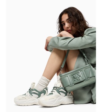 Armani Exchange Turnschuhe in verschiedenen Materialmischungen, wei, grn