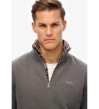 Superdry Sweatshirt avec col boulanger et logo Gris essentiel