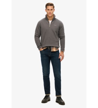 Superdry Sweatshirt avec col boulanger et logo Gris essentiel