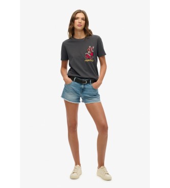 Superdry Old School Tattoo avslappnad t-shirt svart