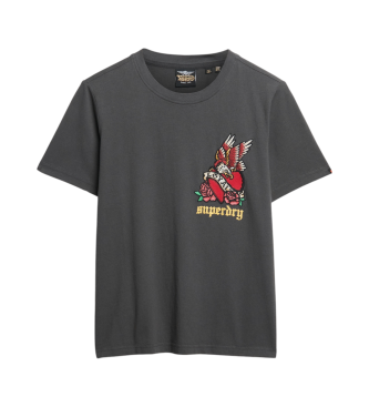 Superdry Old School Tattoo avslappnad t-shirt svart