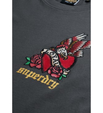 Superdry Old School Tattoo avslappnad t-shirt svart