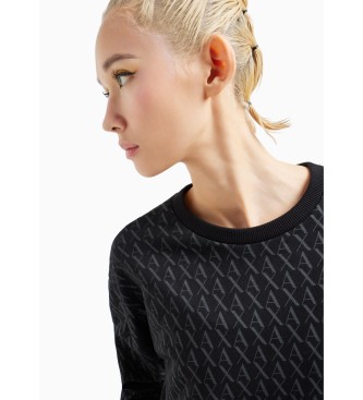 Armani Exchange Felpa nera in French Terry