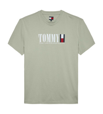 Tommy Jeans Round neck T-shirt with green logo