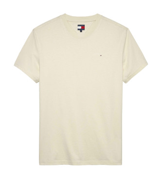 Tommy Jeans Beige slim fit T-shirt with linear logo