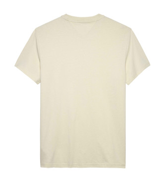 Tommy Jeans Beige slim fit T-shirt with linear logo