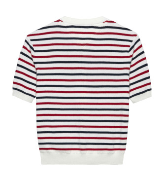 Tommy Jeans Sweter z krótkim rękawem slim fit biały