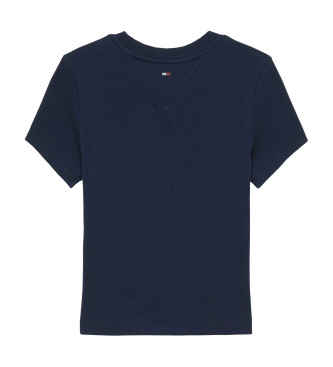 Tommy Jeans Geripptes T-Shirt mit New-York-Marine-Logo