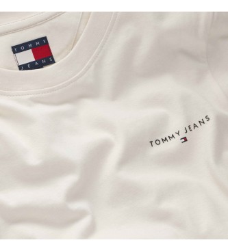 Tommy Jeans T-shirt lineare sottile bianca