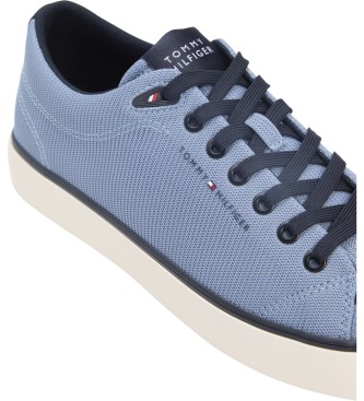 Tommy Hilfiger Sapatilhas de malha com logtipo bordado em azul