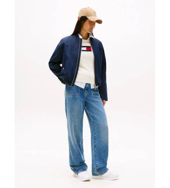 Tommy Hilfiger Leder-Sneakers mit TH-Monogramm-Logo wei