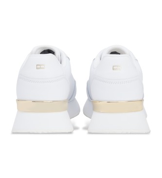 Tommy Hilfiger Leder-Sneakers mit TH-Monogramm-Logo wei