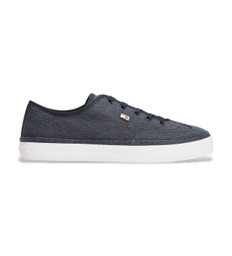 Tommy Hilfiger Turnschuhe aus Canvas mit navyfarbenem emailliertem Logo