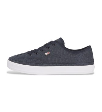 Tommy Hilfiger Turnschuhe aus Canvas mit navyfarbenem emailliertem Logo