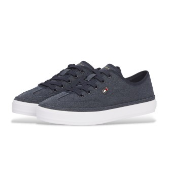 Tommy Hilfiger Turnschuhe aus Canvas mit navyfarbenem emailliertem Logo