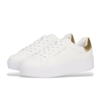 Tommy Hilfiger Leder-Tennisschuhe wei