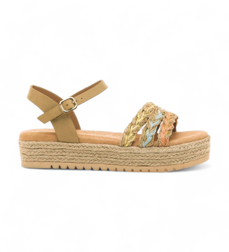 Mustang Amelie beige sandals -Platform height 5cm