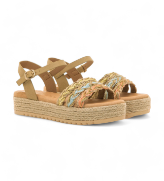 Mustang Amelie beige sandals -Platform height 5cm