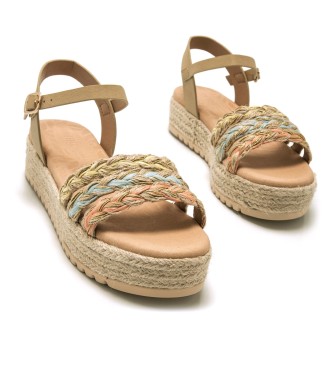 Mustang Amelie beige sandals -Platform height 5cm