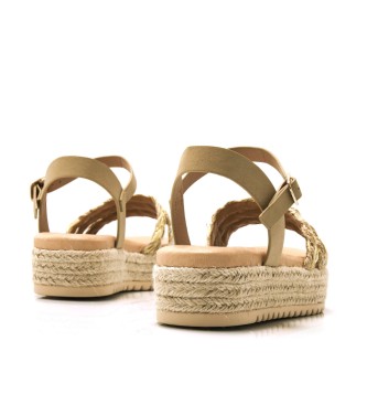 Mustang Amelie beige sandals -Platform height 5cm