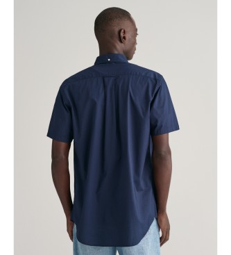 Gant Camicia a maniche corte Regular Fit in popeline blu navy