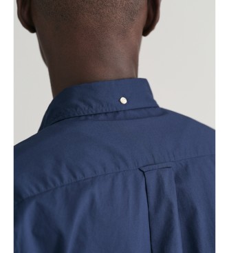 Gant Camicia a maniche corte Regular Fit in popeline blu navy