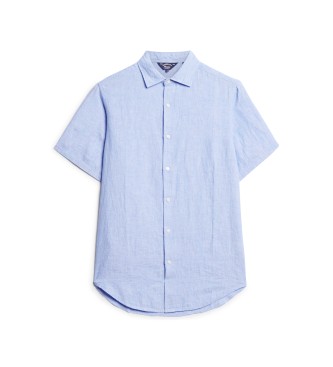 Superdry Camisa informal de lino Studios azul