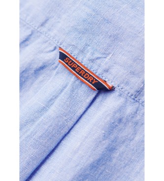 Superdry Camisa informal de lino Studios azul