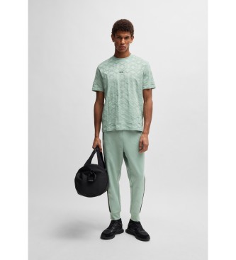 BOSS Jogginghose in lockerer Passform mit gewebten grnen Jacquard-Kreisen