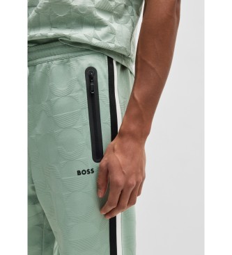BOSS Jogginghose in lockerer Passform mit gewebten grnen Jacquard-Kreisen