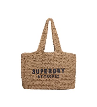 Superdry Borsa tote in rafia Brown City