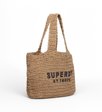 Superdry Borsa tote in rafia Brown City