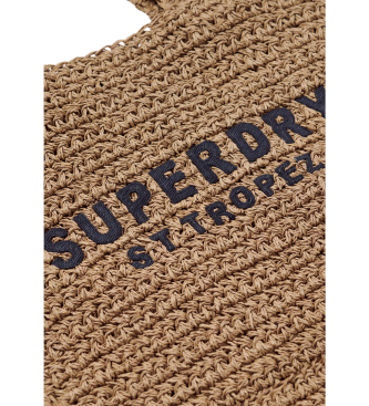 Superdry Borsa tote in rafia Brown City
