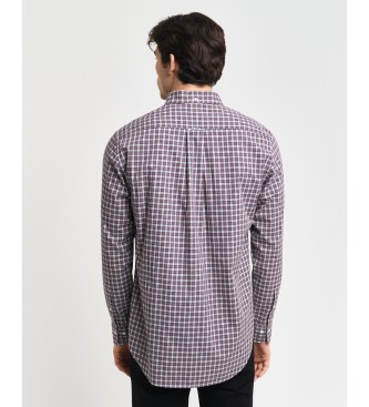 Gant Camisa xadrez pequena de corte regular castanha