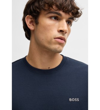 BOSS Maglietta a nido d'ape blu navy