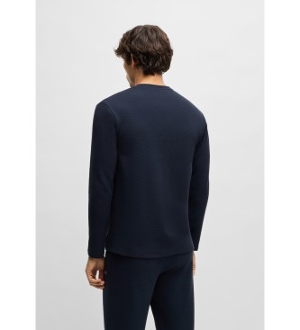 BOSS Maglietta a nido d'ape blu navy