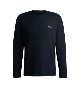 BOSS Maglietta a nido d'ape blu navy