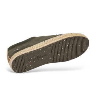 Pepe Jeans Chaussures bluchers en cuir vert de l'ouest touristique
