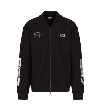 EA7 Cotton sweatshirt with zip from the graphic series black